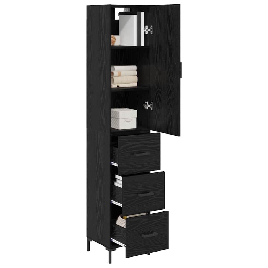 Highboard Sort eg 34,5 x 34 x 180 cm Konstrueret træ