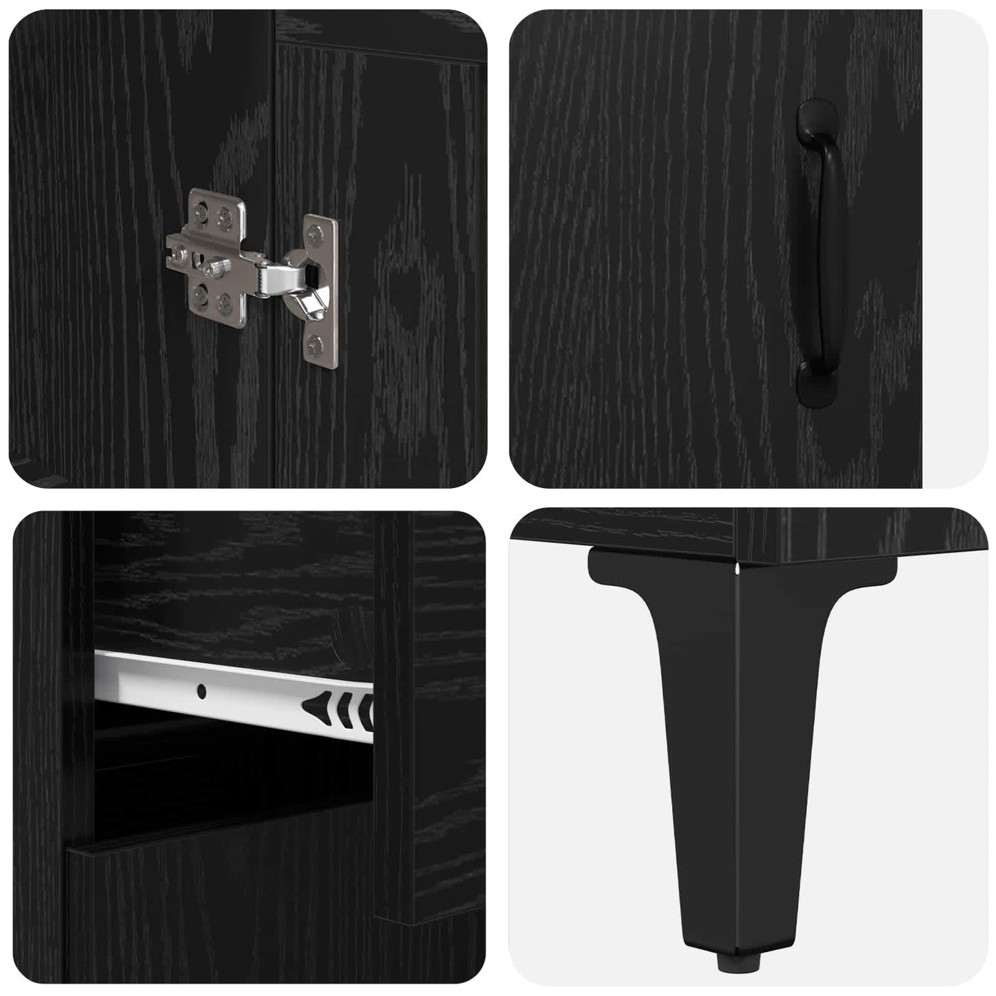 Highboard Sort eg 69,5 x 34 x 180 cm Konstrueret træ