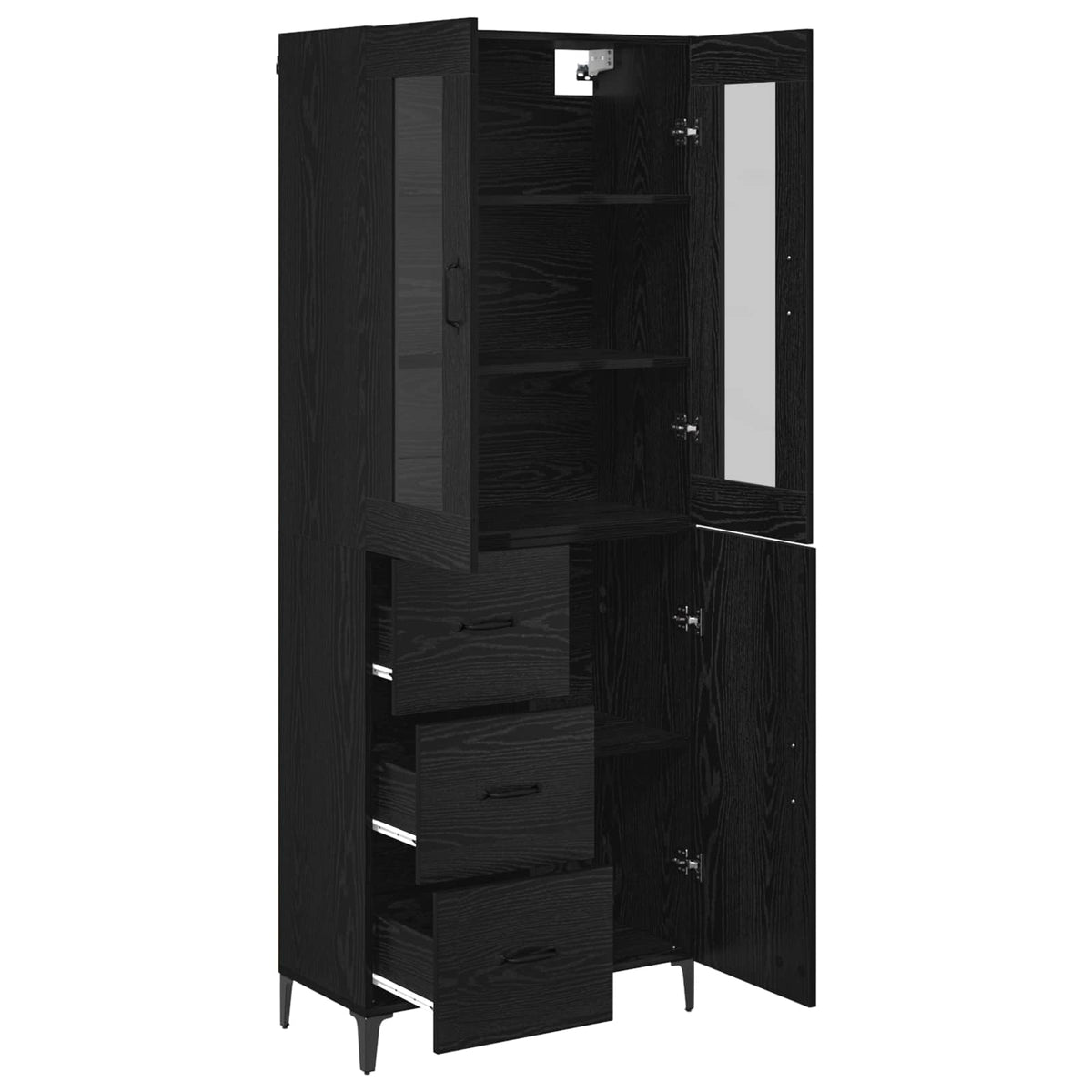 Highboard Sort eg 69,5 x 34 x 180 cm Konstrueret træ