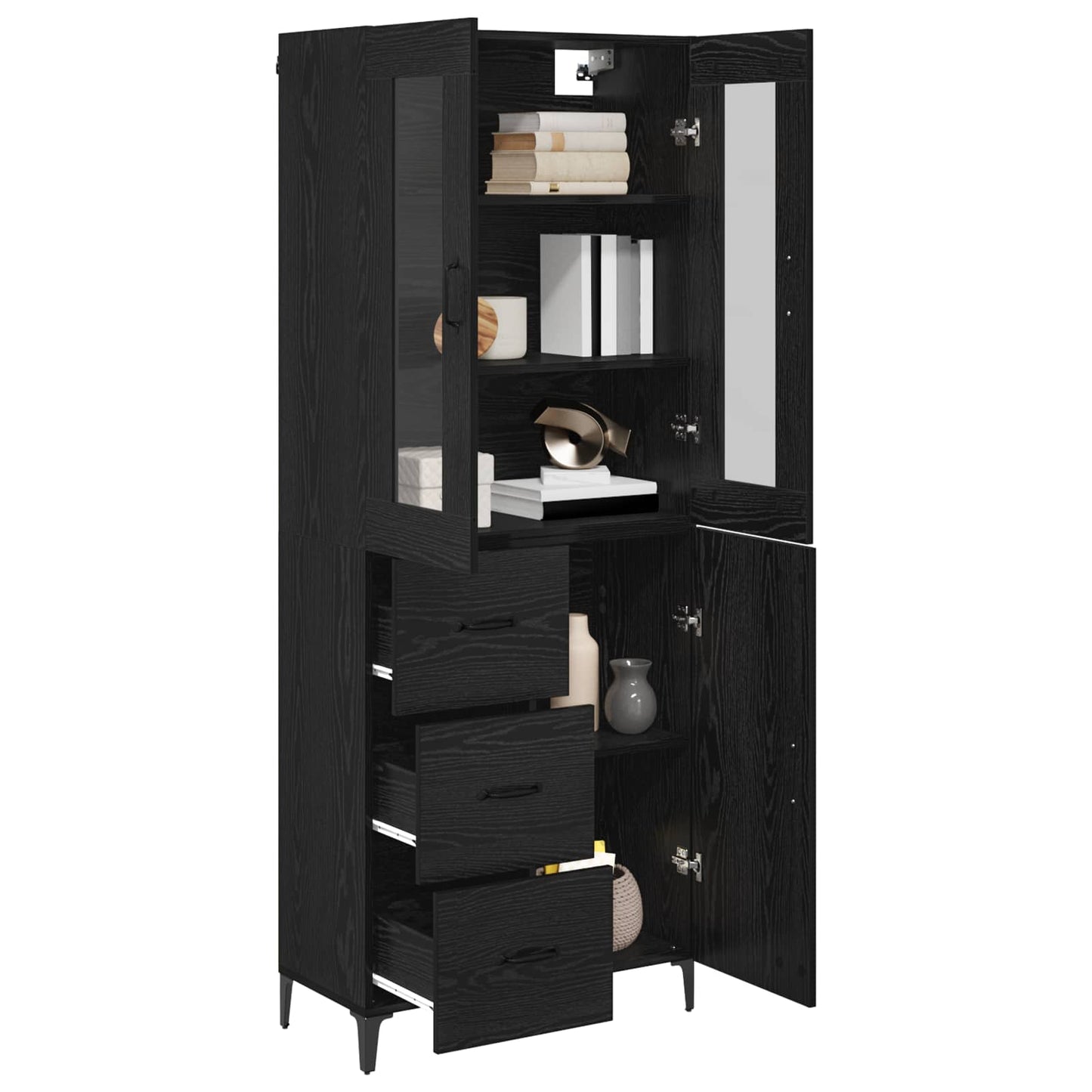Highboard Sort eg 69,5 x 34 x 180 cm Konstrueret træ