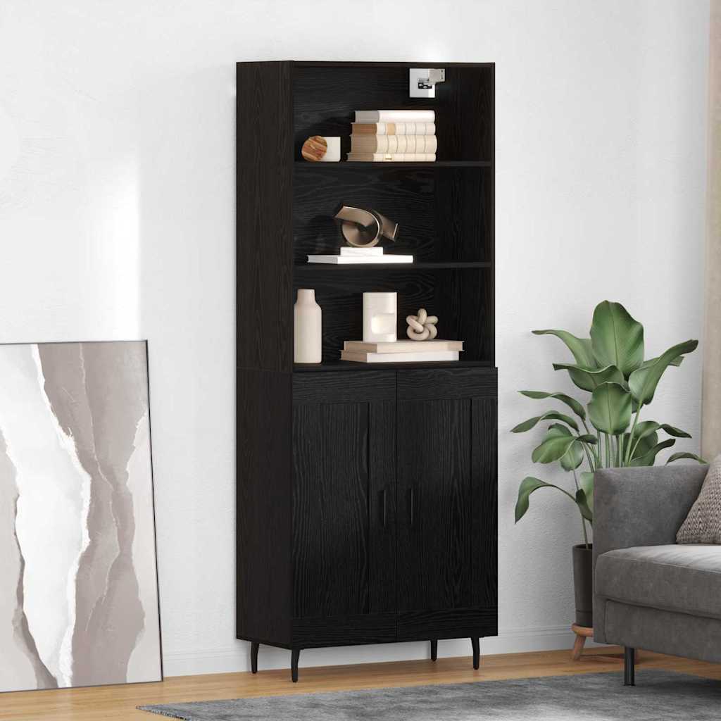 Highboard 2 stk. Sort eg 69,5 x 34 x 180 cm Konstrueret træ