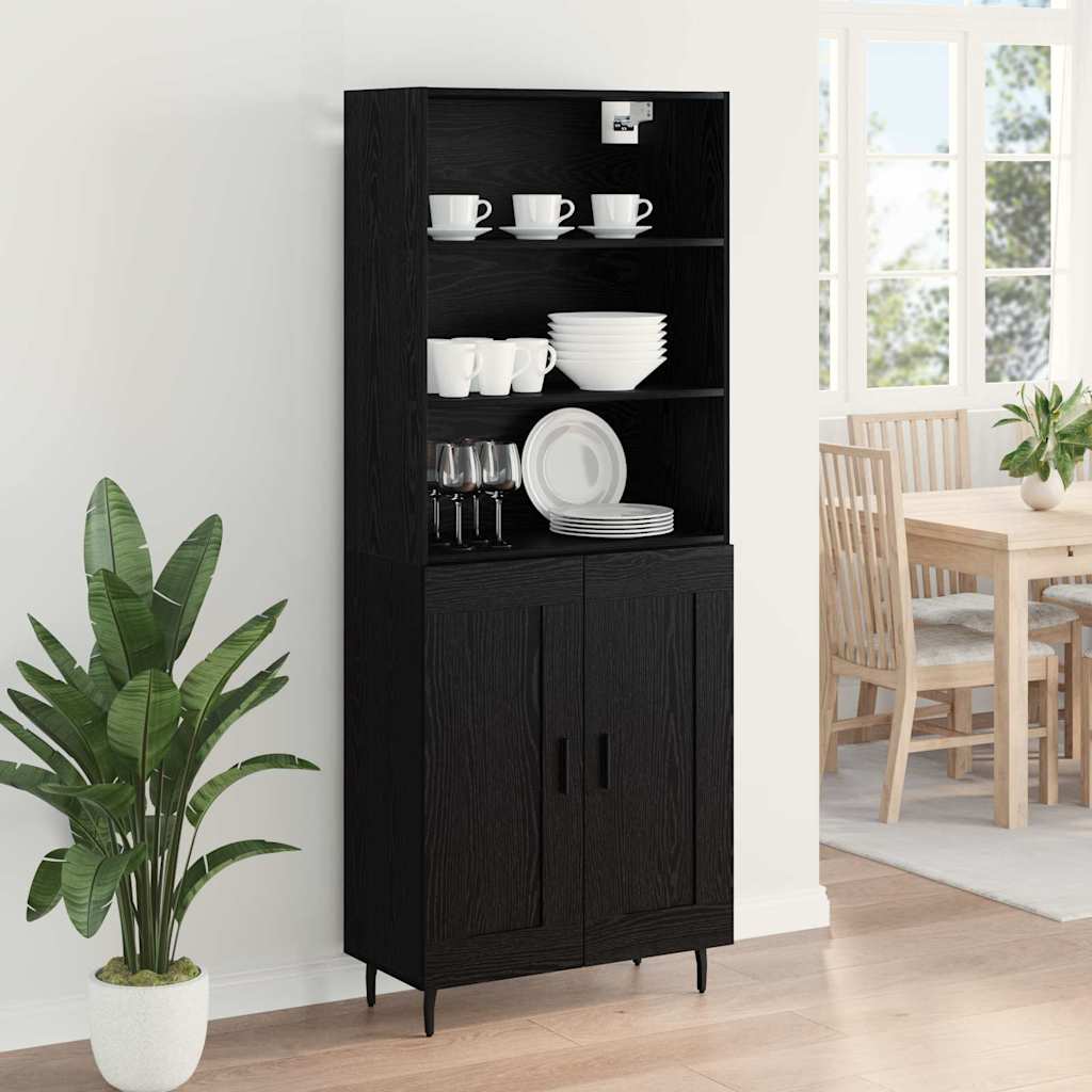 Highboard 2 stk. Sort eg 69,5 x 34 x 180 cm Konstrueret træ