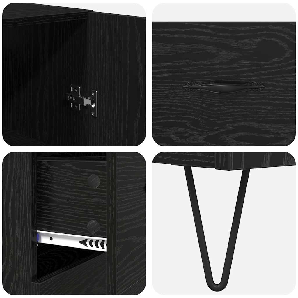 Highboard 2 stk. Sort eg 69,5 x 34 x 180 cm Konstrueret træ