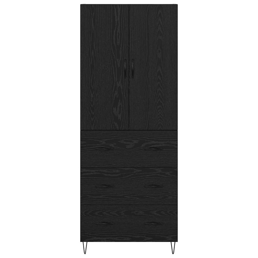 Highboard 2 stk. Sort eg 69,5 x 34 x 180 cm Konstrueret træ