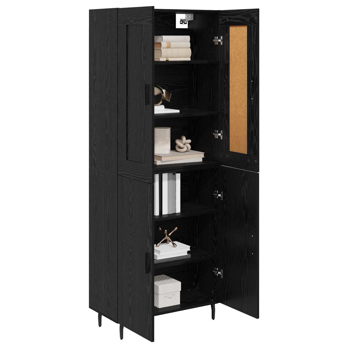 Highboard 2 stk. Sort eg 69,5 x 34 x 180 cm Konstrueret træ