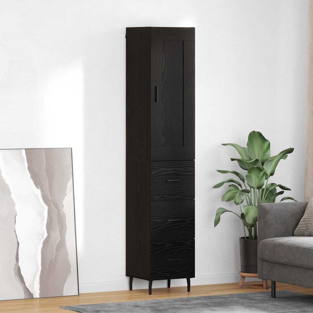 Highboard Sort eg 34,5 x 34 x 180 cm Konstrueret træ
