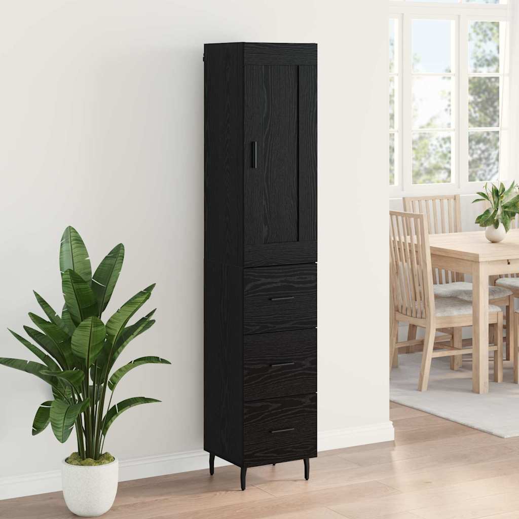 Highboard Sort eg 34,5 x 34 x 180 cm Konstrueret træ