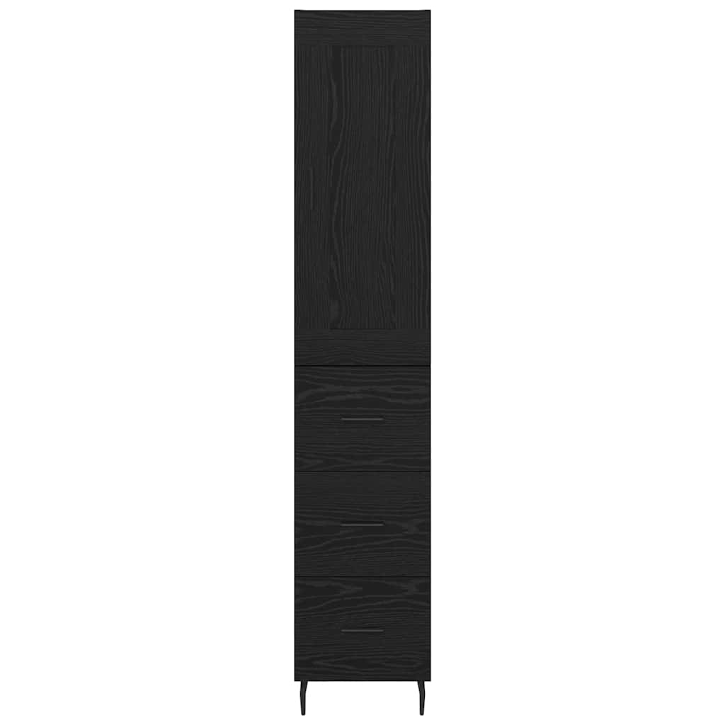 Highboard Sort eg 34,5 x 34 x 180 cm Konstrueret træ