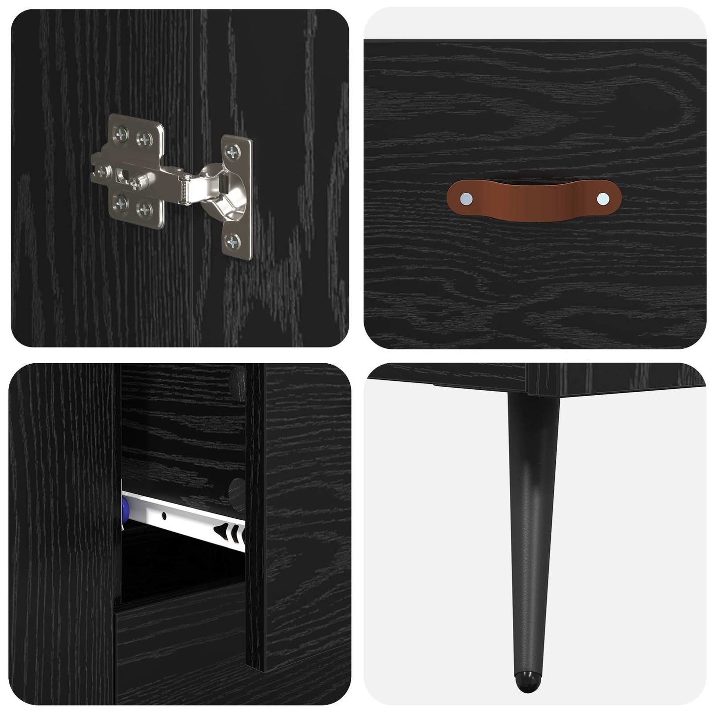 Highboard Sort eg 69,5 x 34 x 180 cm Konstrueret træ