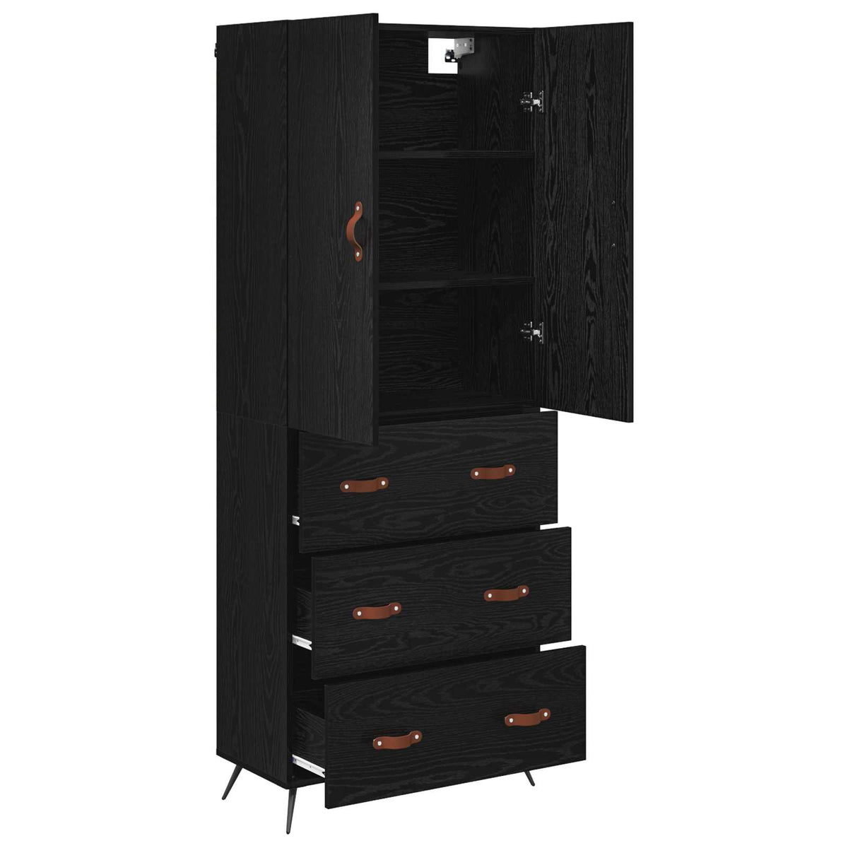 Highboard Sort eg 69,5 x 34 x 180 cm Konstrueret træ