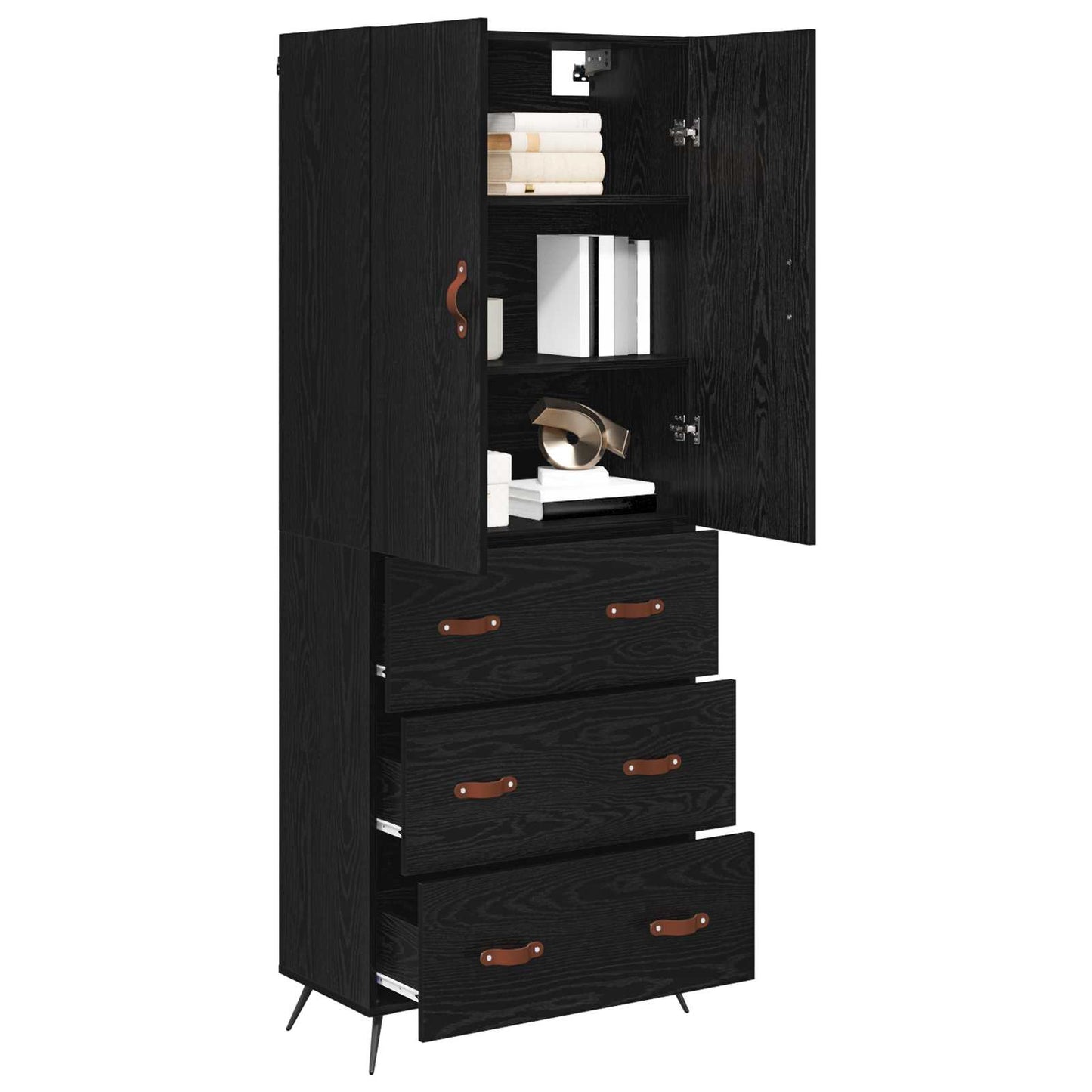 Highboard Sort eg 69,5 x 34 x 180 cm Konstrueret træ