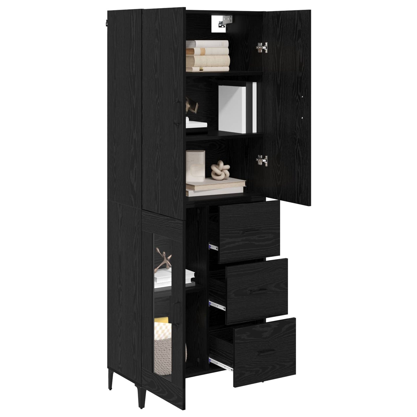 Highboard Sort eg 69,5 x 34 x 180 cm Konstrueret træ