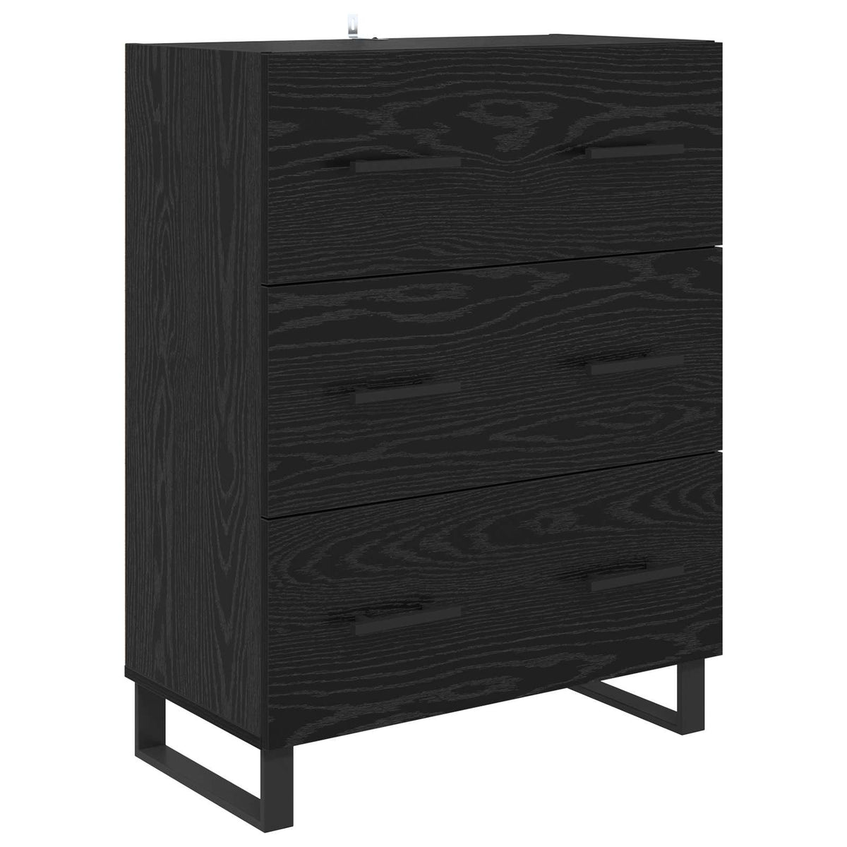 Highboard 2 stk. Sort eg 69,5 x 34 x 180 cm Ingeniørtræ og glas