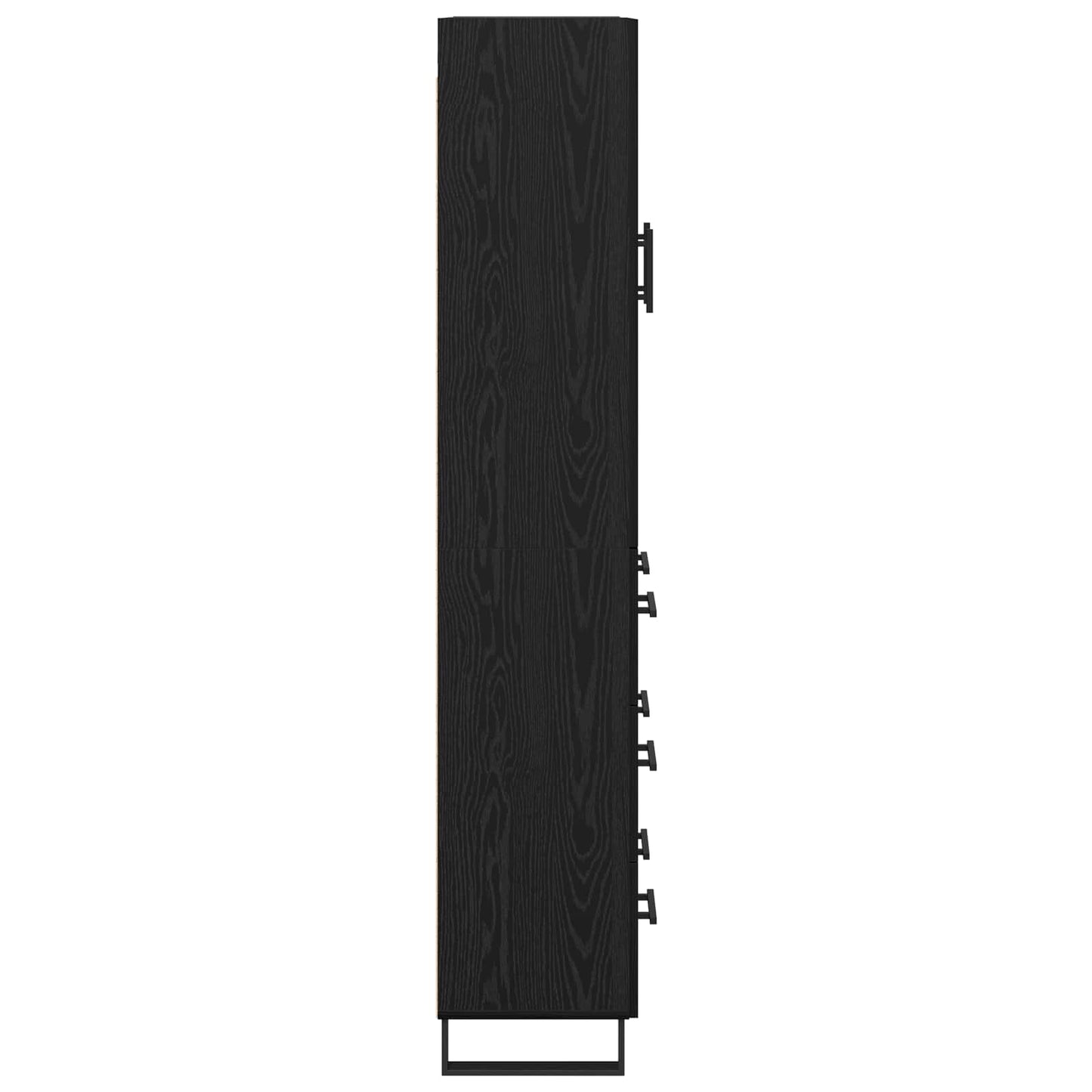 Highboard 2 stk. Sort eg 69,5 x 34 x 180 cm Ingeniørtræ og glas