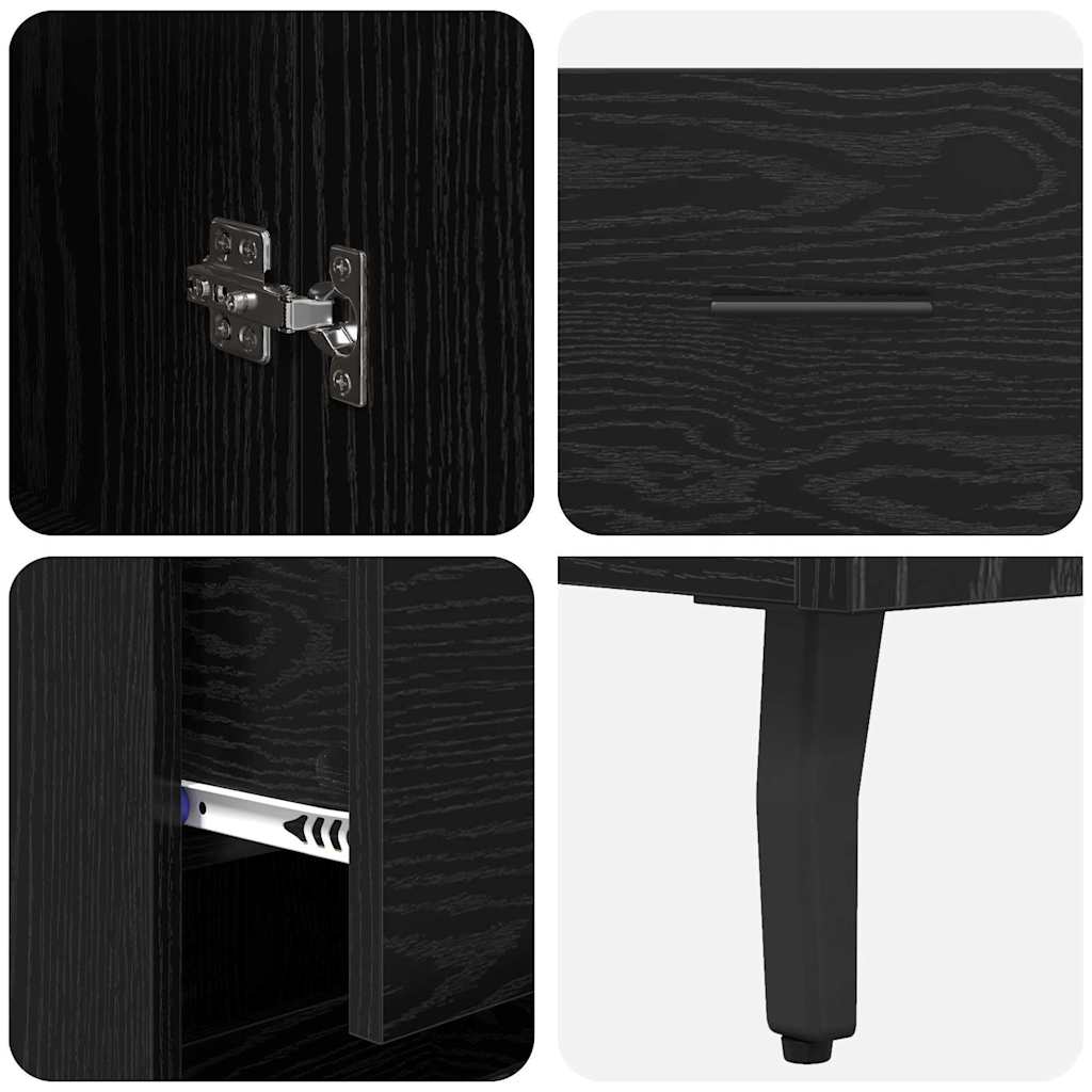 Highboard Sort eg 34,5 x 34 x 180 cm Konstrueret træ