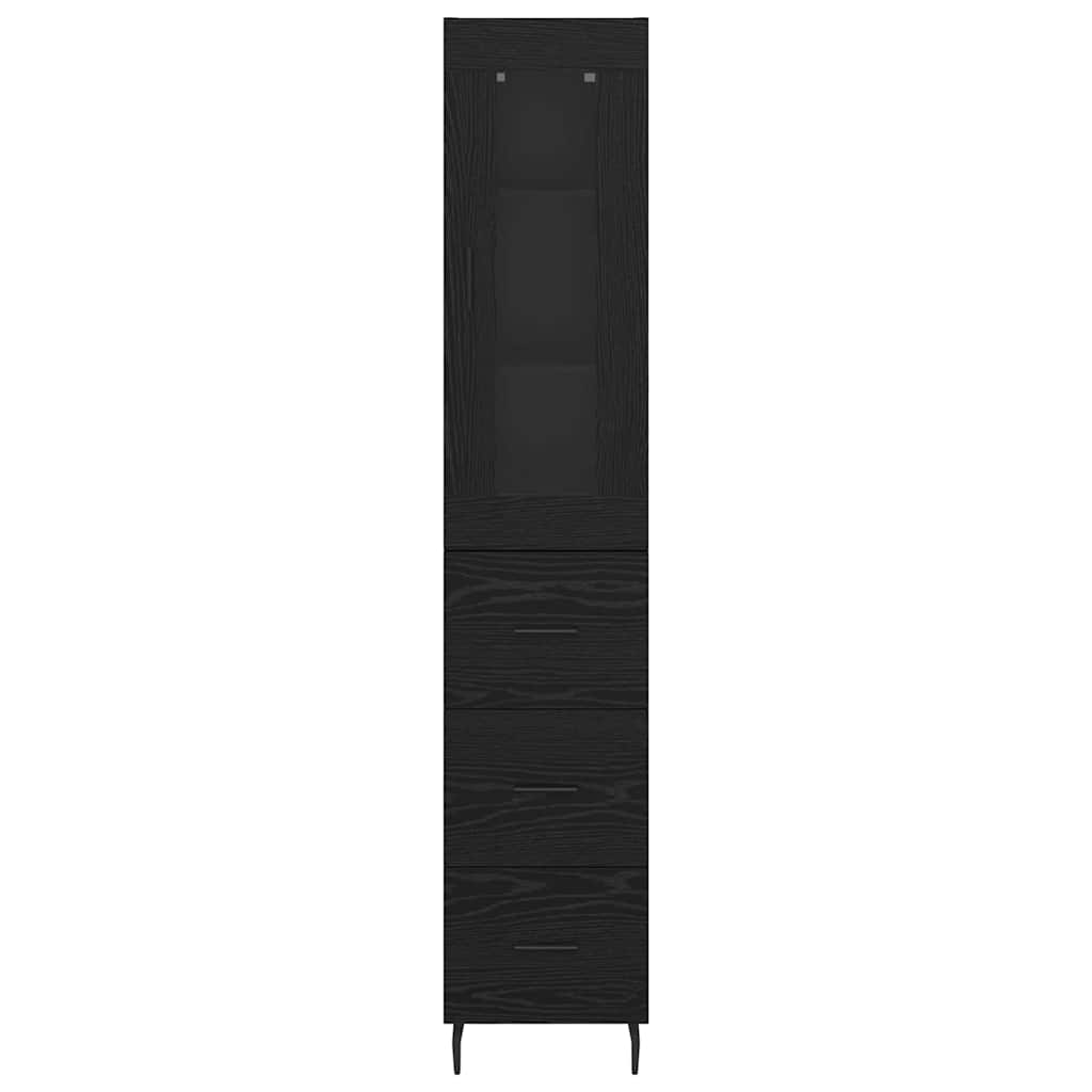 Highboard Sort eg 34,5 x 34 x 180 cm Konstrueret træ