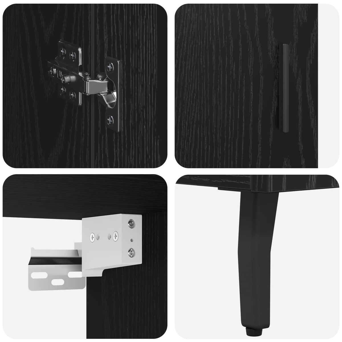 Highboard 2 stk. Sort eg 69,5 x 34 x 180 cm Konstrueret træ