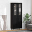 Highboard 2 stk. Sort eg 69,5 x 34 x 180 cm Konstrueret træ