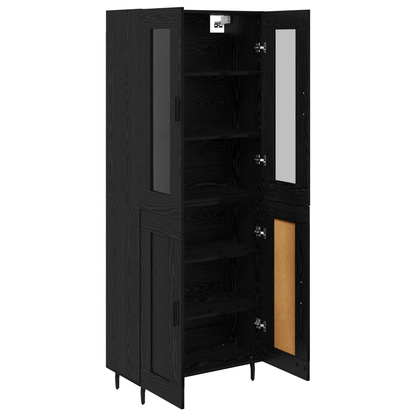 Highboard 2 stk. Sort eg 69,5 x 34 x 180 cm Konstrueret træ