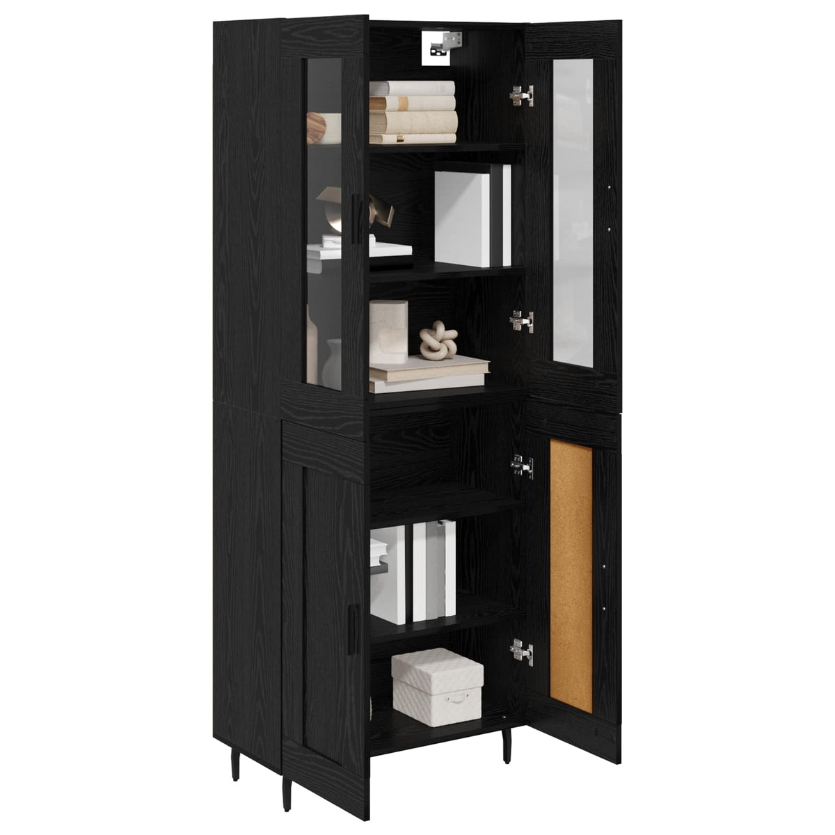 Highboard 2 stk. Sort eg 69,5 x 34 x 180 cm Konstrueret træ