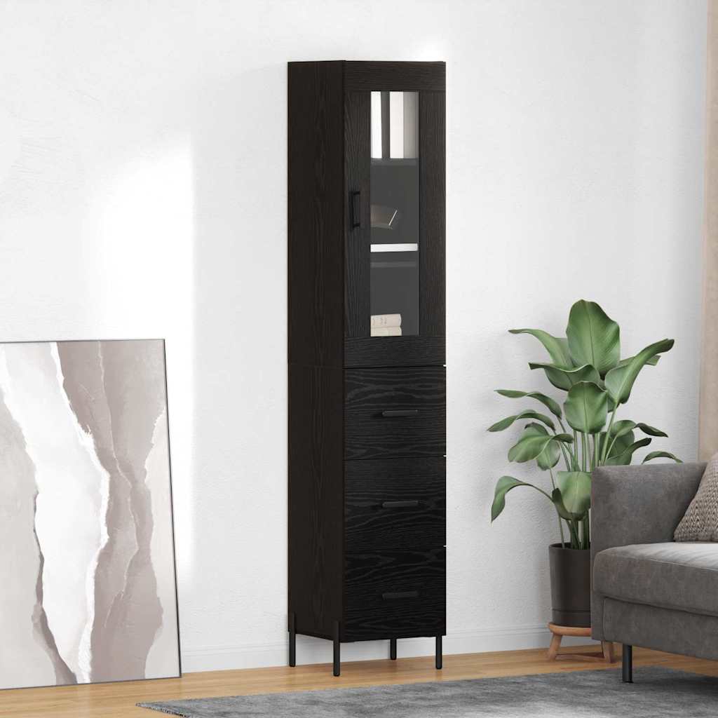 Highboard Sort eg 34,5 x 34 x 180 cm Konstrueret træ