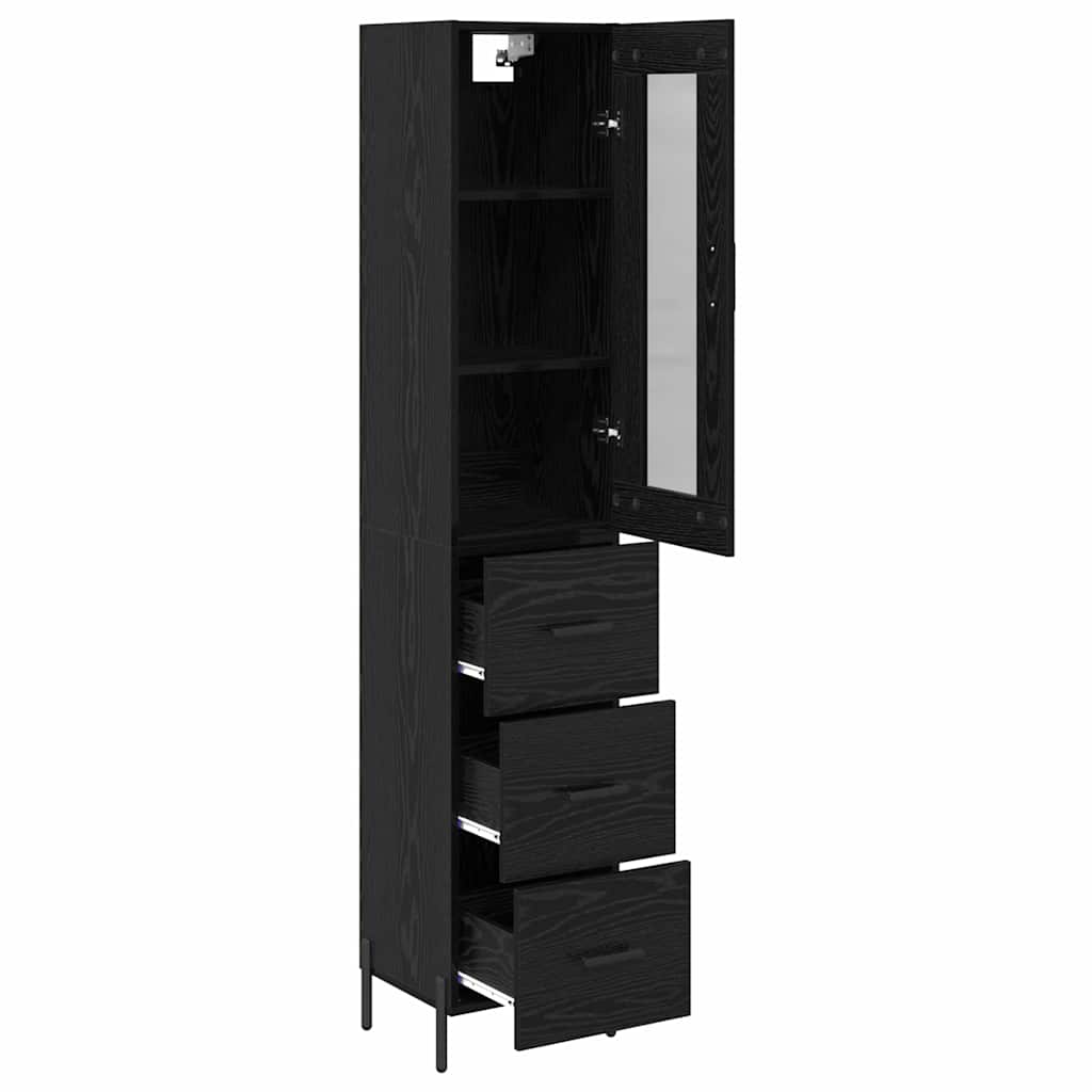 Highboard Sort eg 34,5 x 34 x 180 cm Konstrueret træ