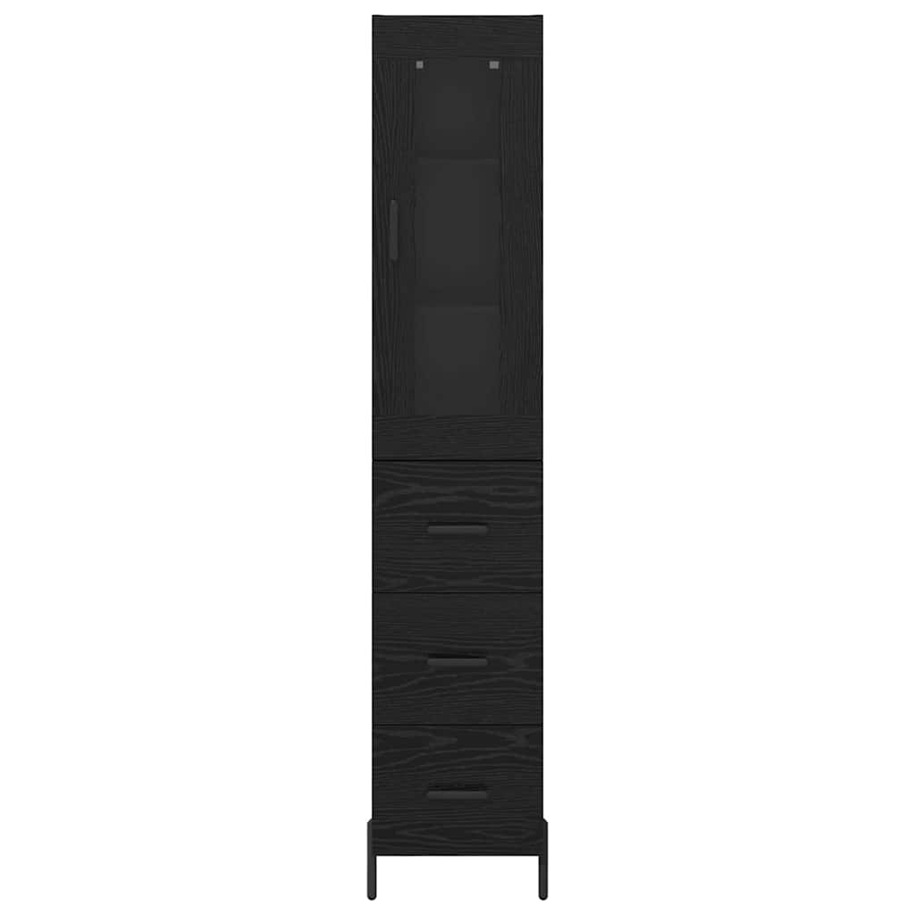 Highboard Sort eg 34,5 x 34 x 180 cm Konstrueret træ
