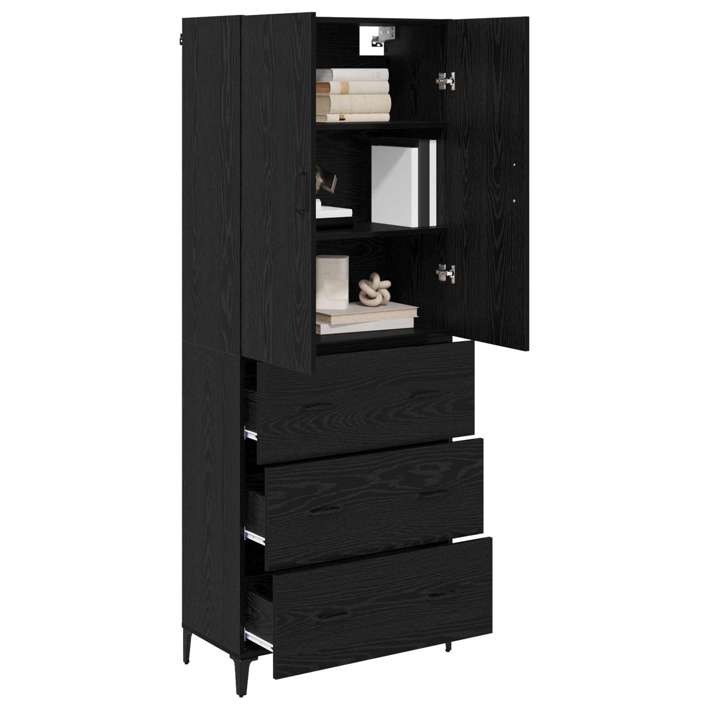 Highboard Sort eg 69,5 x 34 x 180 cm Konstrueret træ