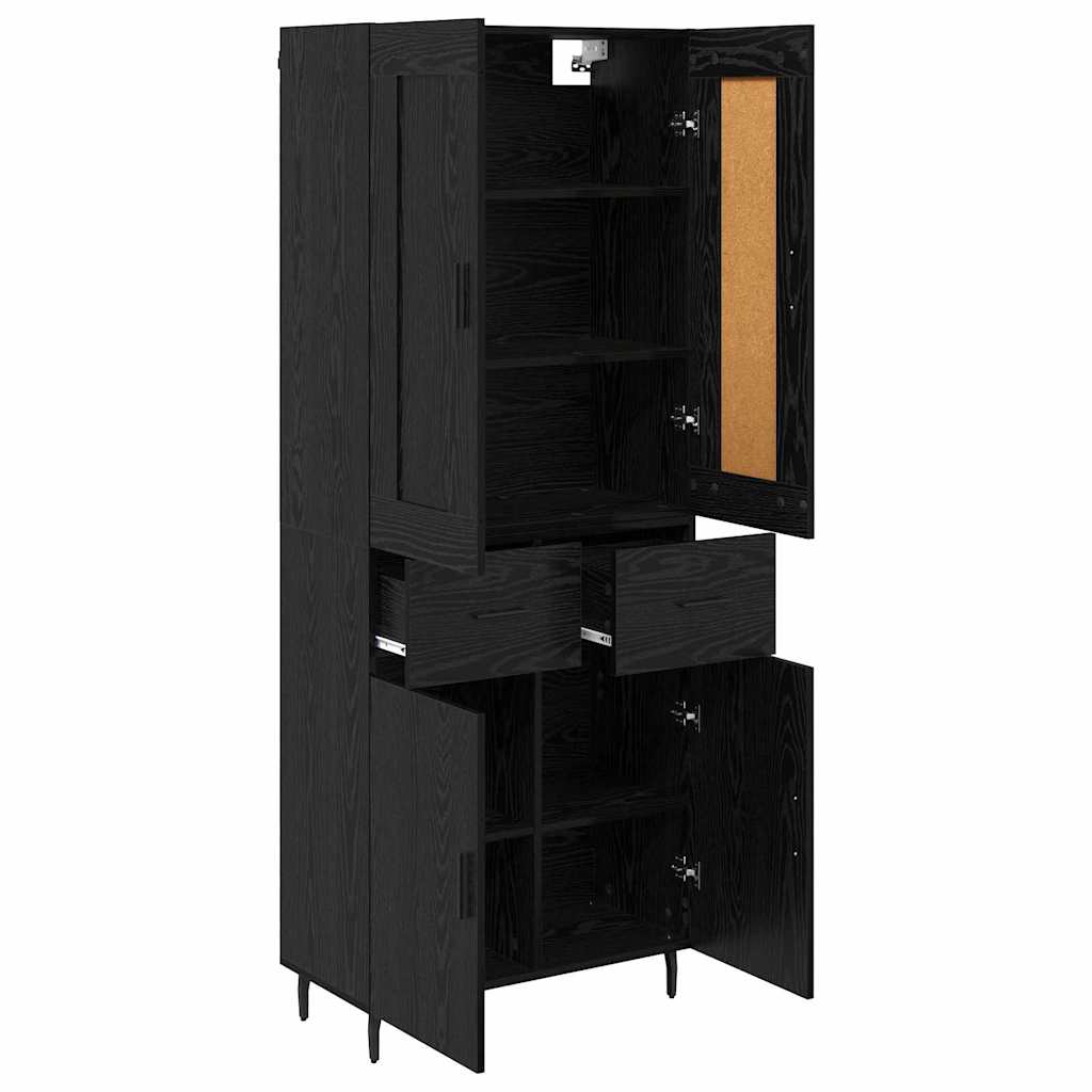 Highboard 2 stk. Sort eg 69,5 x 34 x 180 cm Konstrueret træ