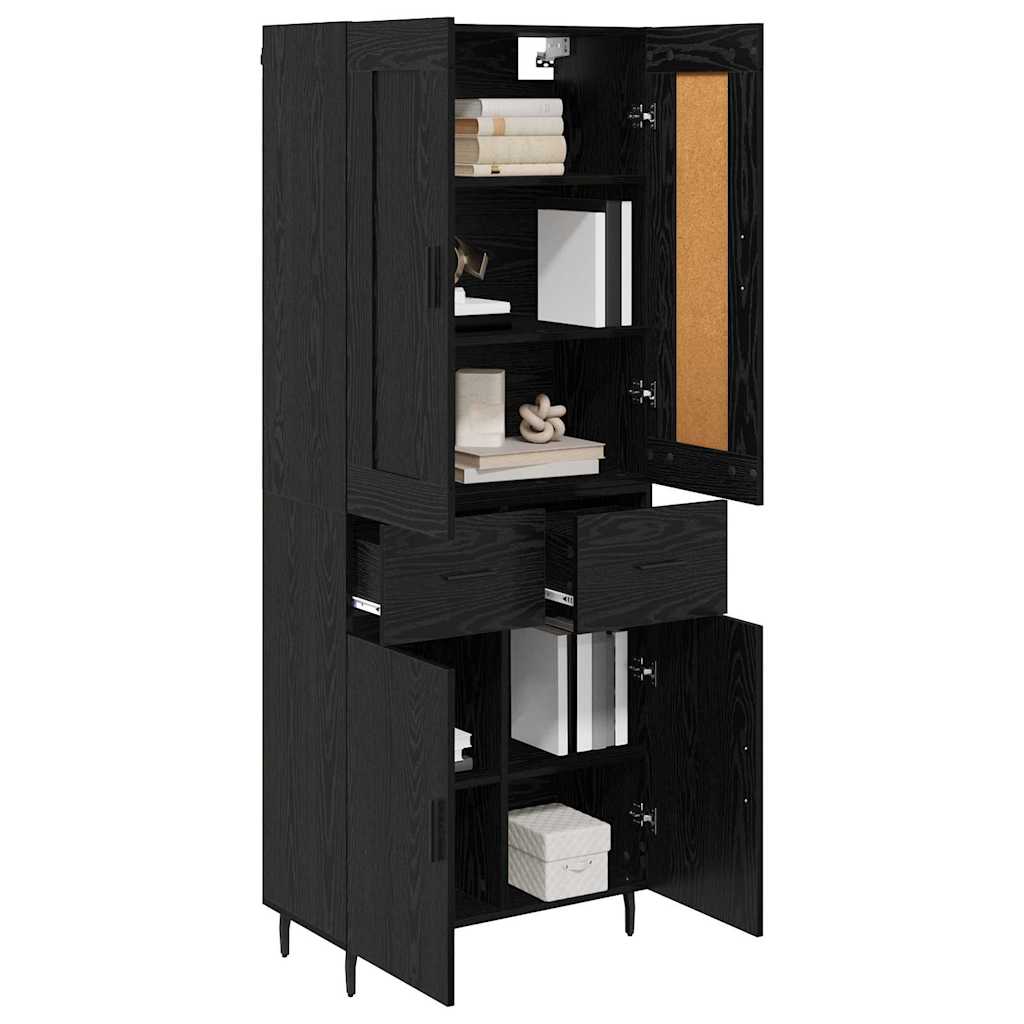 Highboard 2 stk. Sort eg 69,5 x 34 x 180 cm Konstrueret træ