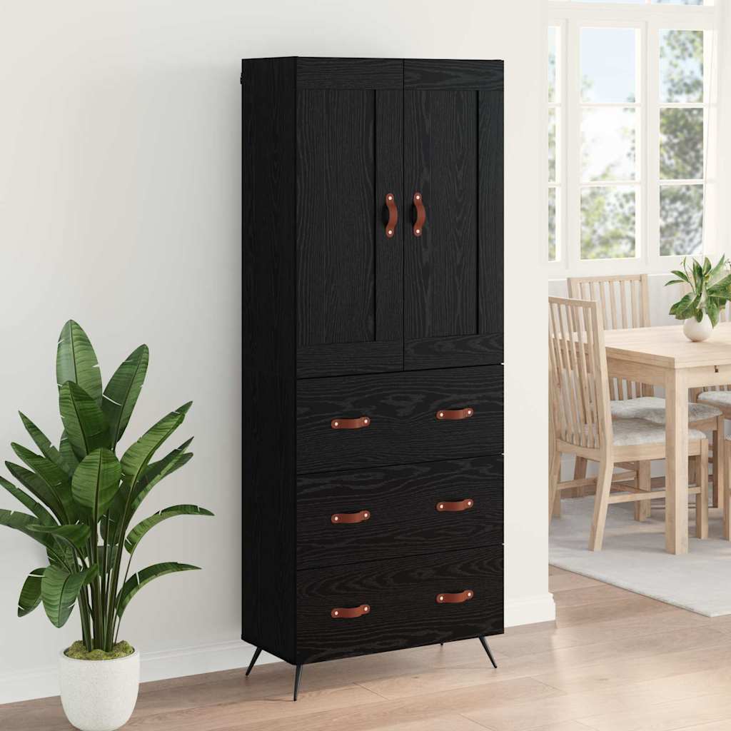 Highboard Sort eg 69,5 x 34 x 180 cm Konstrueret træ