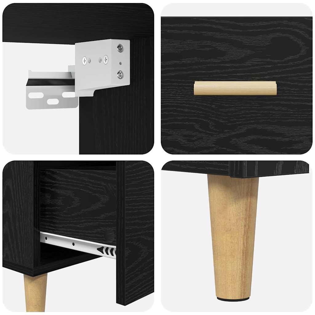 Highboard Sort eg 69,5 x 32,5 x 180 cm Konstrueret træ