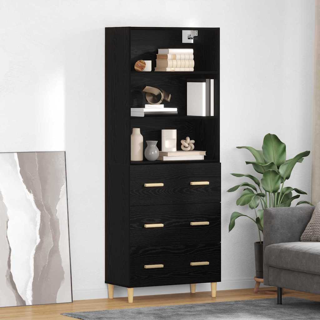 Highboard Sort eg 69,5 x 32,5 x 180 cm Konstrueret træ