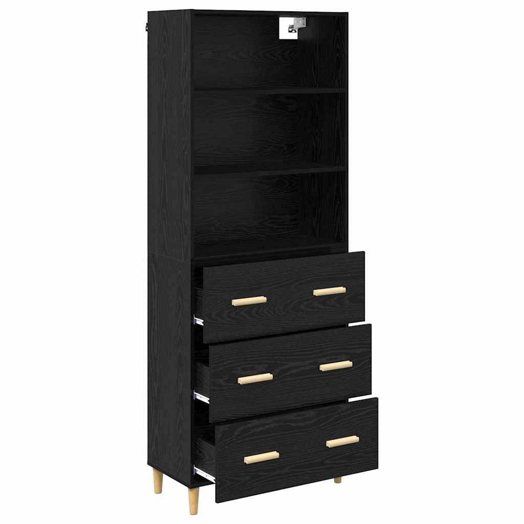 Highboard Sort eg 69,5 x 32,5 x 180 cm Konstrueret træ