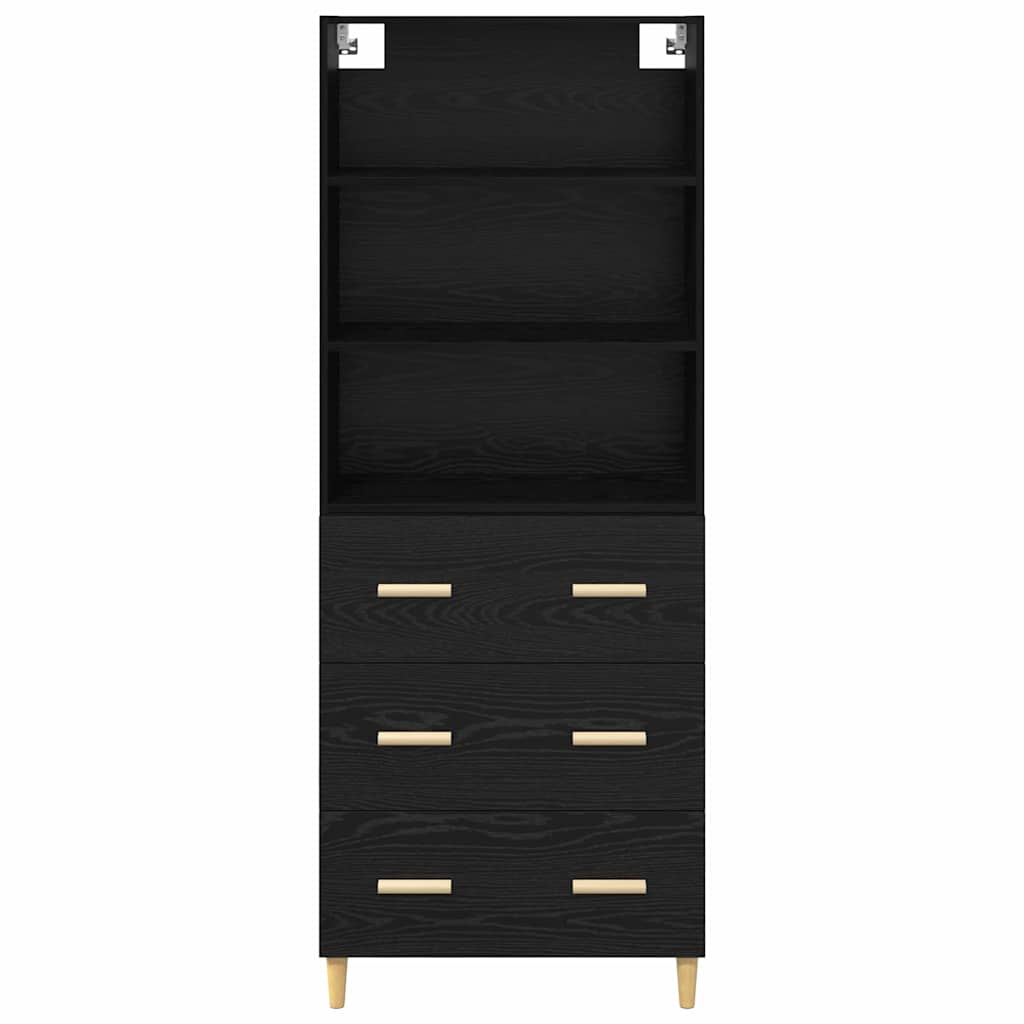 Highboard Sort eg 69,5 x 32,5 x 180 cm Konstrueret træ