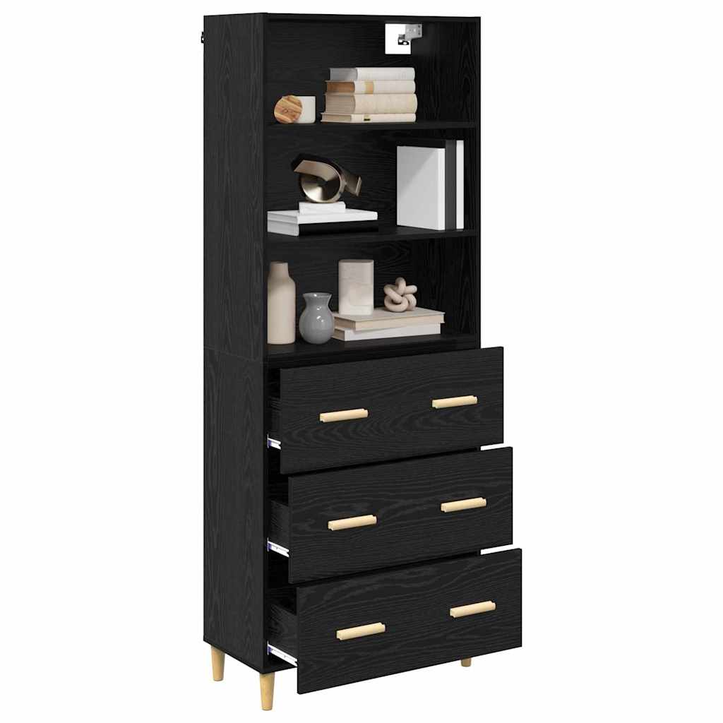 Highboard Sort eg 69,5 x 32,5 x 180 cm Konstrueret træ