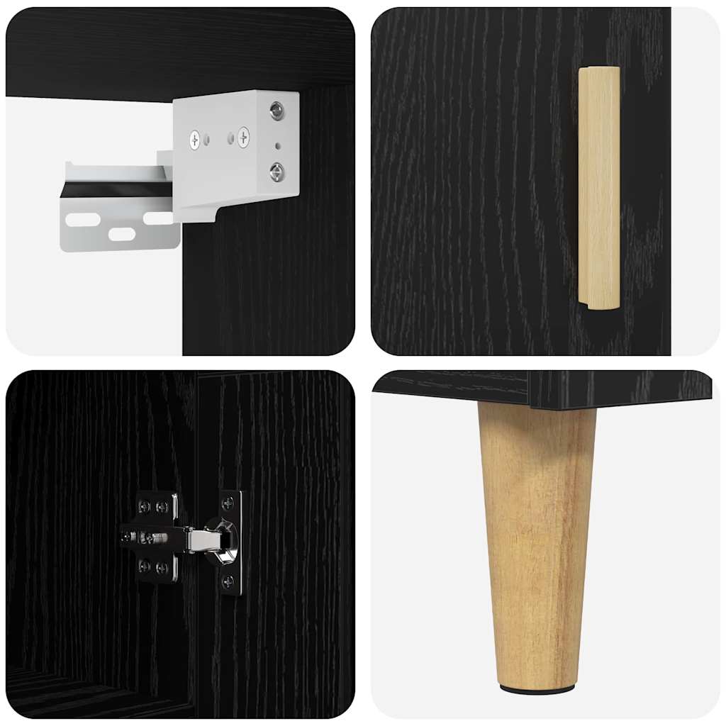Highboard Sort eg 69,5 x 32,5 x 180 cm Konstrueret træ