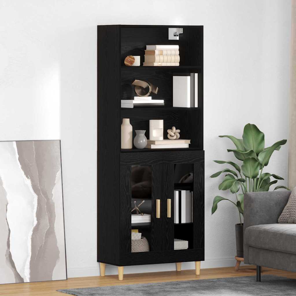 Highboard Sort eg 69,5 x 32,5 x 180 cm Konstrueret træ