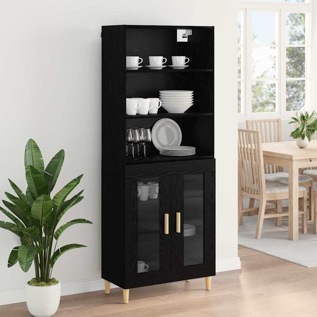 Highboard Sort eg 69,5 x 32,5 x 180 cm Konstrueret træ