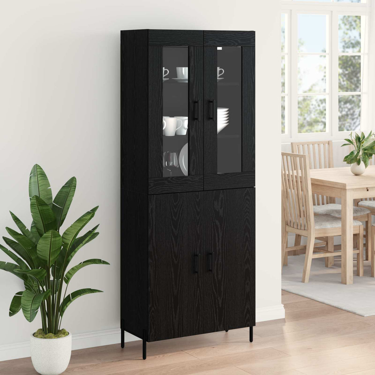 Highboard Sort eg 69,5 x 34 x 180 cm Konstrueret træ