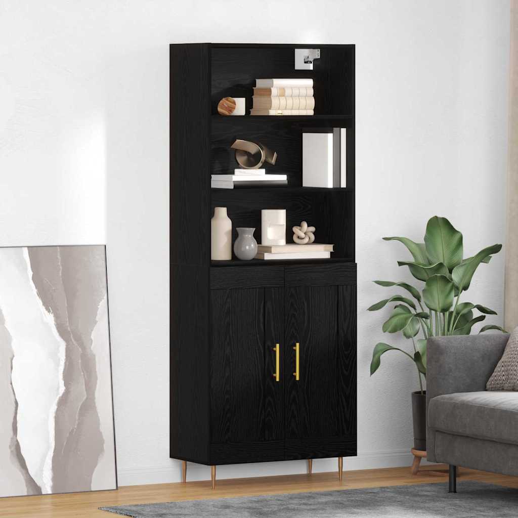 Highboard Sort eg 69,5 x 34 x 180 cm Konstrueret træ