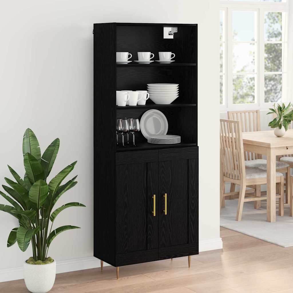 Highboard Sort eg 69,5 x 34 x 180 cm Konstrueret træ