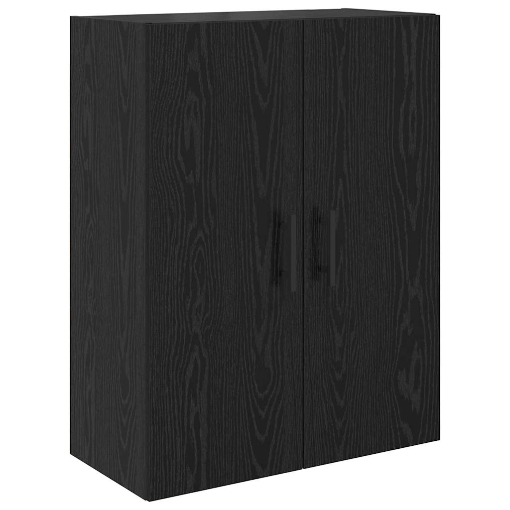 Highboard 2 stk. Sort eg 69,5 x 34 x 180 cm Ingeniørtræ og glas