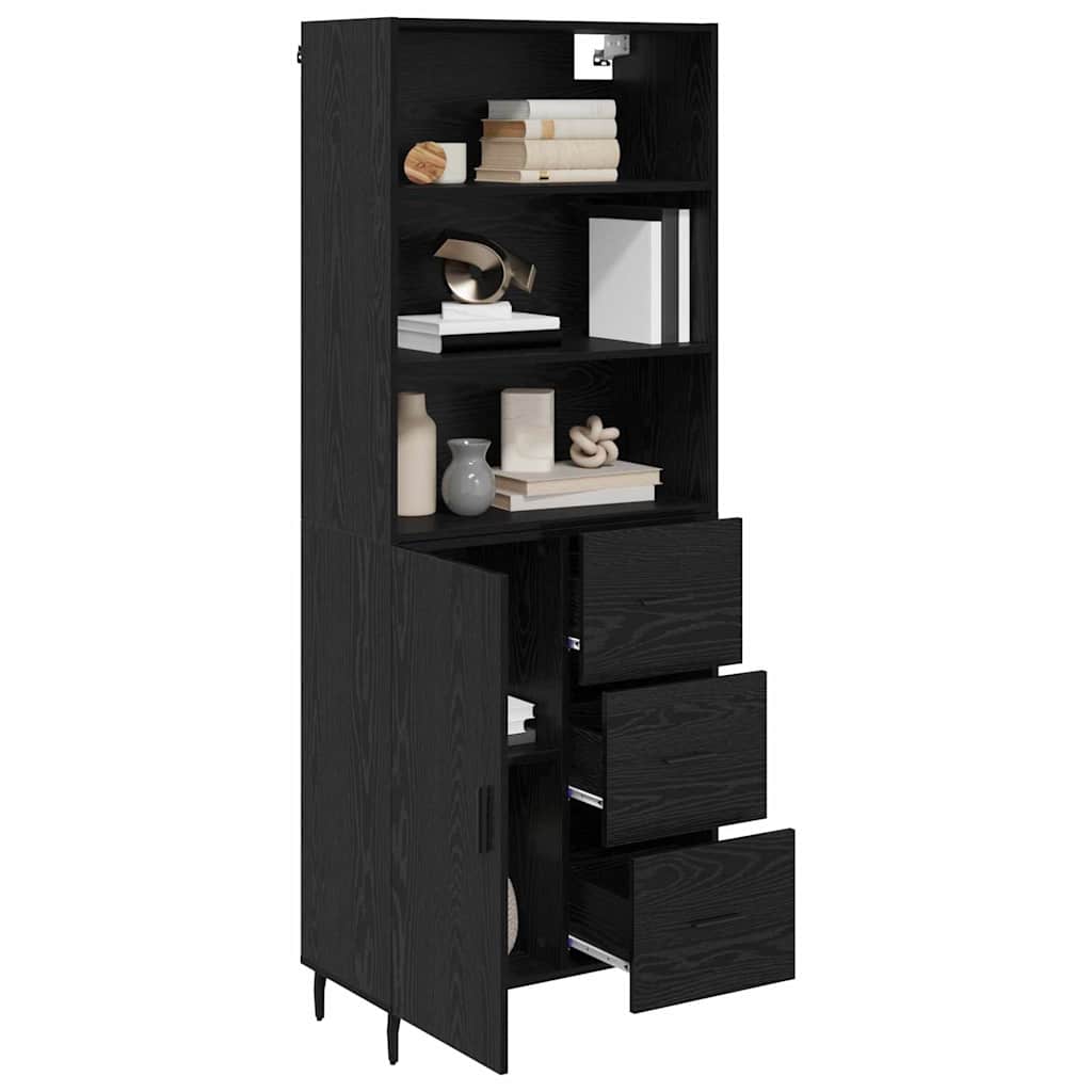 Highboard 2 stk. Sort eg 69,5 x 34 x 180 cm Konstrueret træ