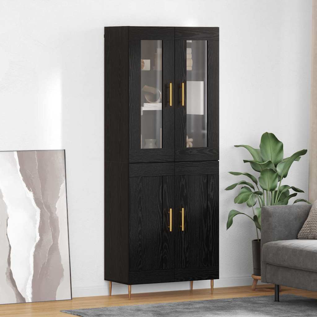 Highboard 2 stk. Sort eg 69,5 x 34 x 180 cm Konstrueret træ