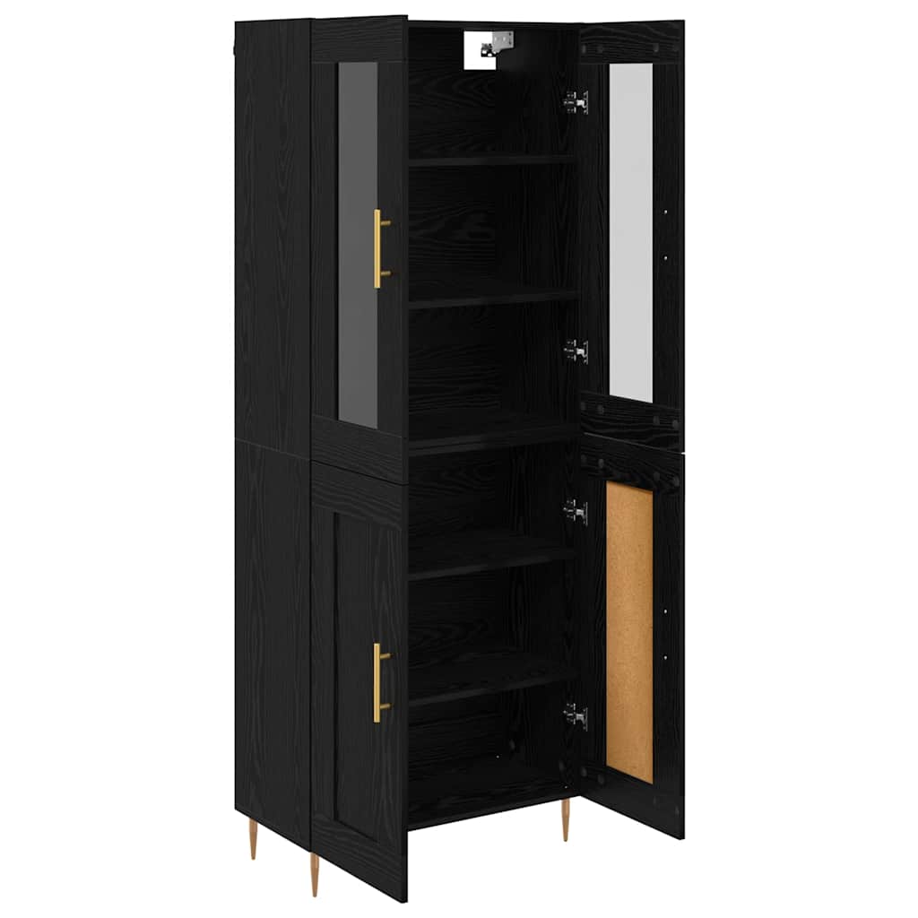 Highboard 2 stk. Sort eg 69,5 x 34 x 180 cm Konstrueret træ