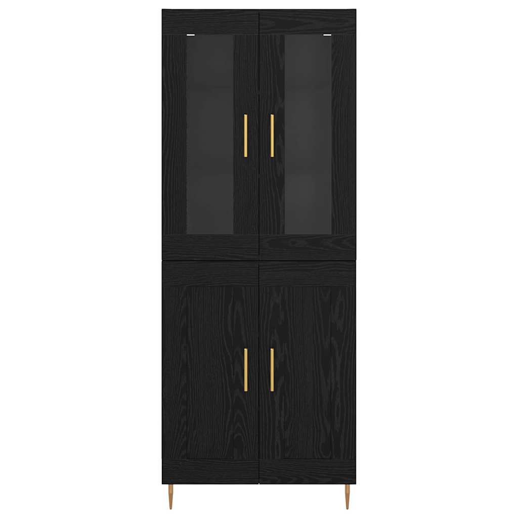 Highboard 2 stk. Sort eg 69,5 x 34 x 180 cm Konstrueret træ