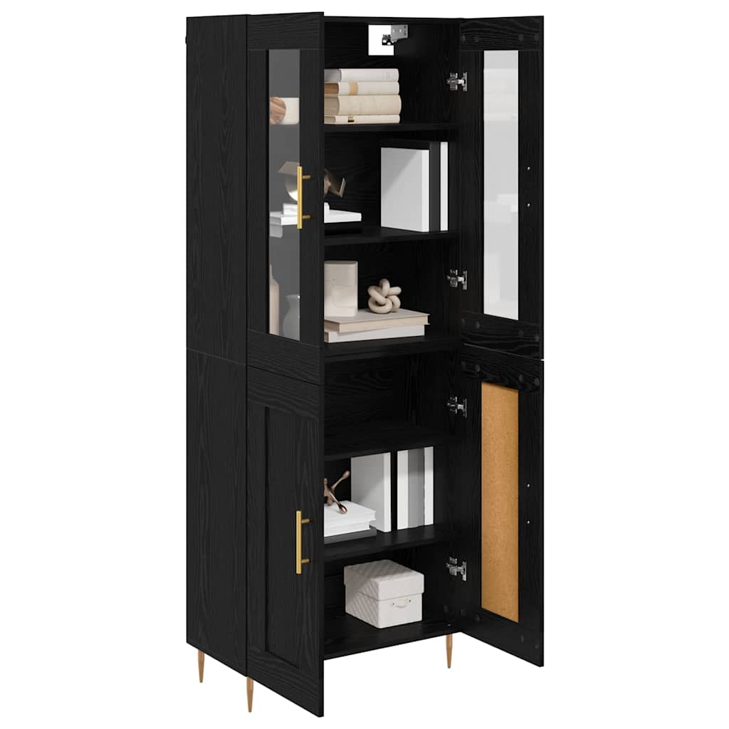 Highboard 2 stk. Sort eg 69,5 x 34 x 180 cm Konstrueret træ
