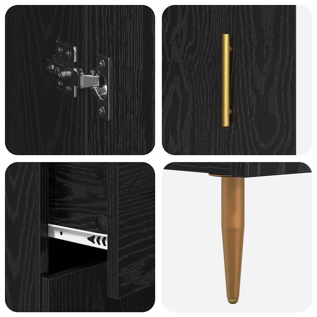 Highboard 2 stk. Sort eg 69,5 x 34 x 180 cm Konstrueret træ