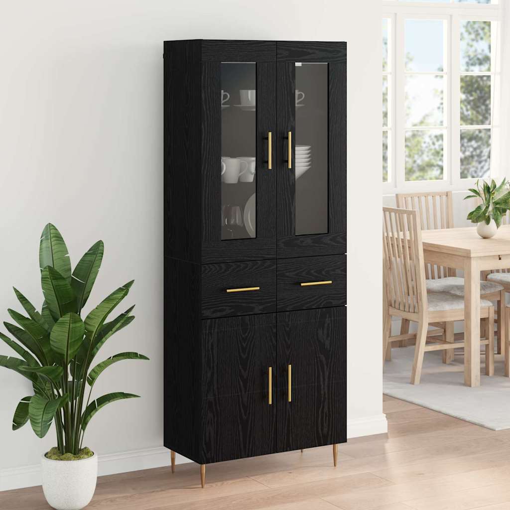Highboard 2 stk. Sort eg 69,5 x 34 x 180 cm Konstrueret træ
